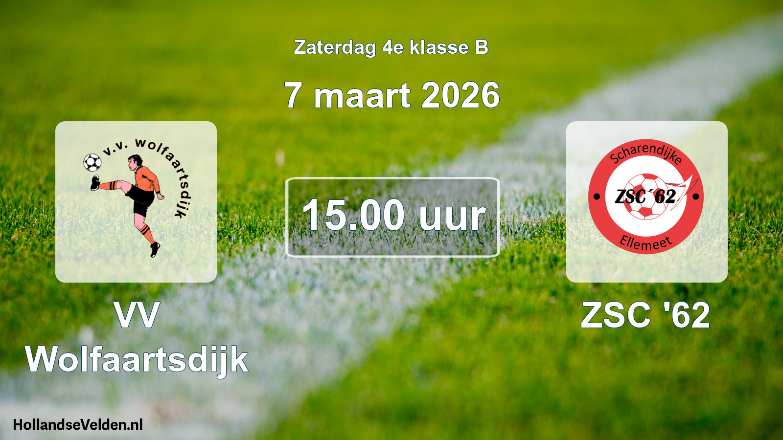 Geplande wedstrijd: VV Wolfaartsdijk - ZSC '62 (7 maart 2026)