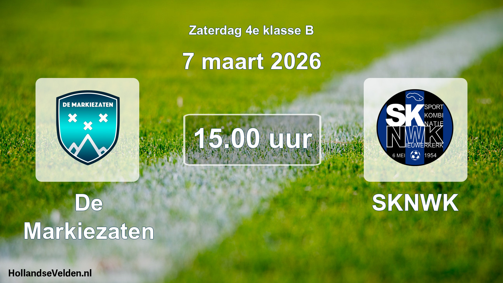 Scheduled Match: De Markiezaten - SKNWK (7 March 2026)