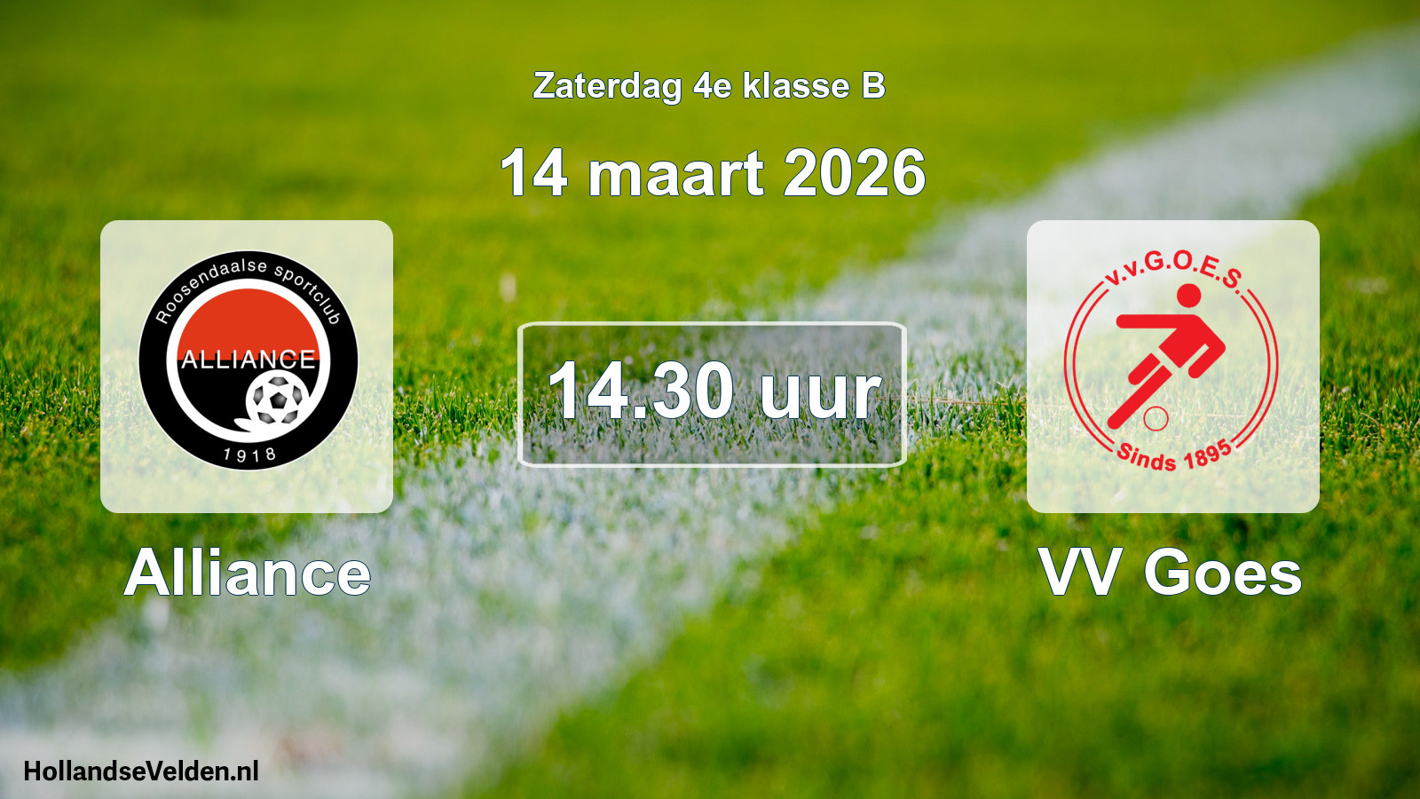 Scheduled Match: Alliance - VV Goes (14 March 2026)