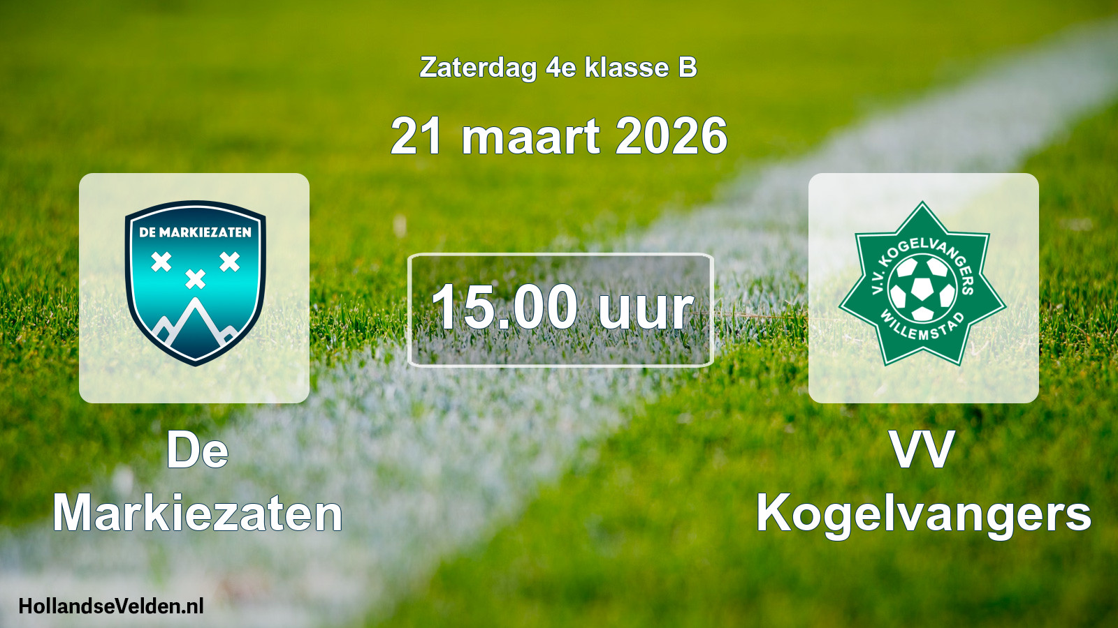 Scheduled Match: De Markiezaten - VV Kogelvangers (21 March 2026)