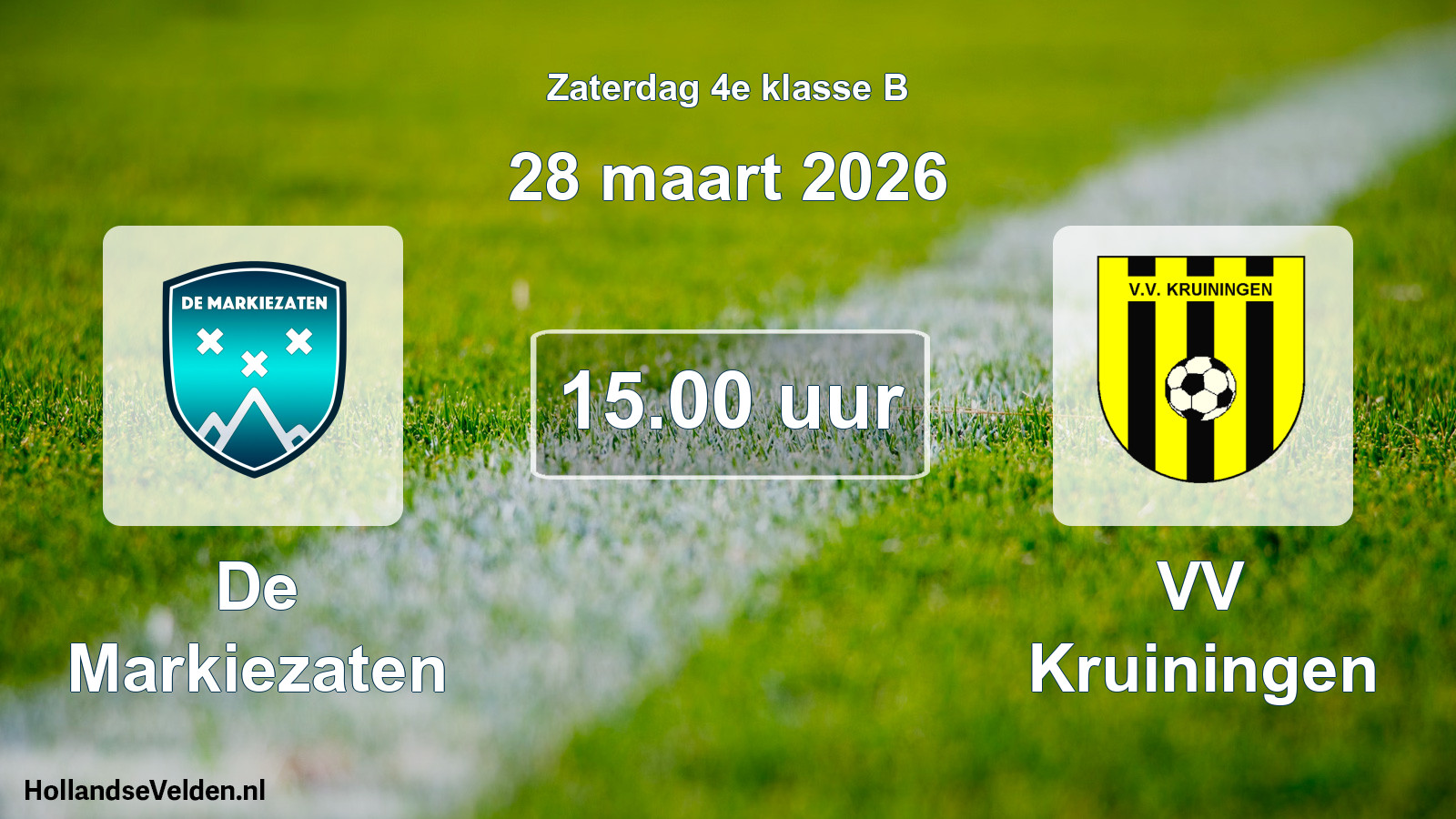 Scheduled Match: De Markiezaten - VV Kruiningen (28 March 2026)