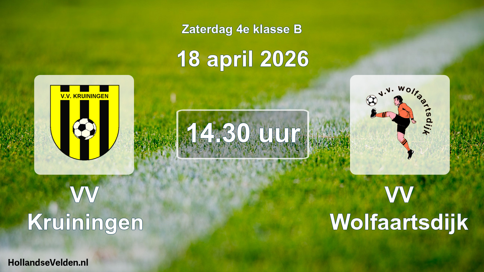 Scheduled Match: VV Kruiningen - VV Wolfaartsdijk (18 April 2026)