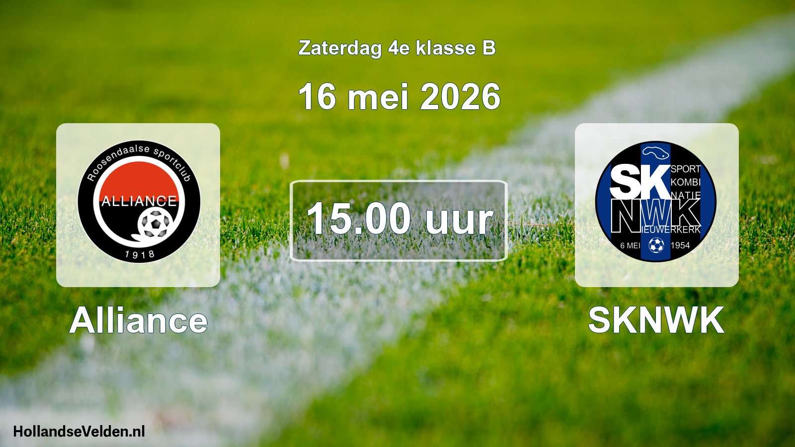 Geplande wedstrijd: Alliance - SKNWK (16 mei 2026)