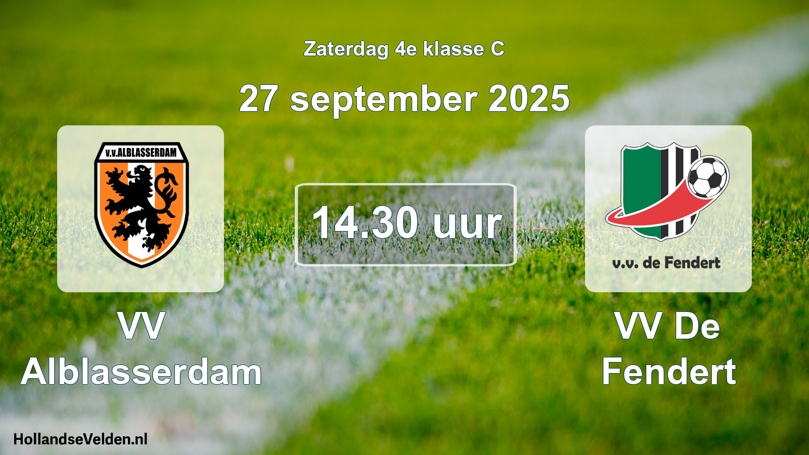 Scheduled Match: VV Alblasserdam - VV De Fendert (27 September 2025)