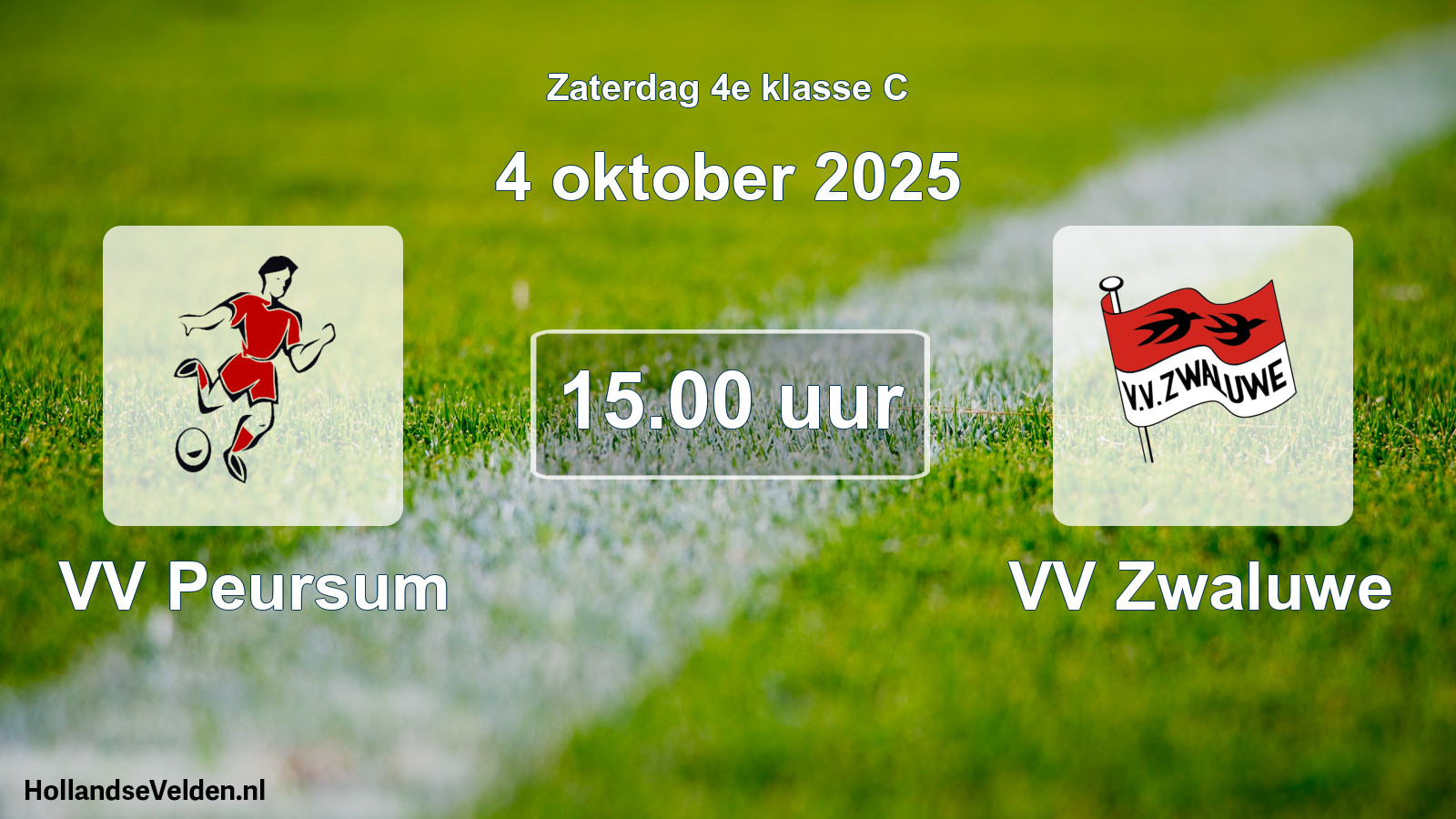 Geplande wedstrijd: VV Peursum - VV Zwaluwe (4 oktober 2025)