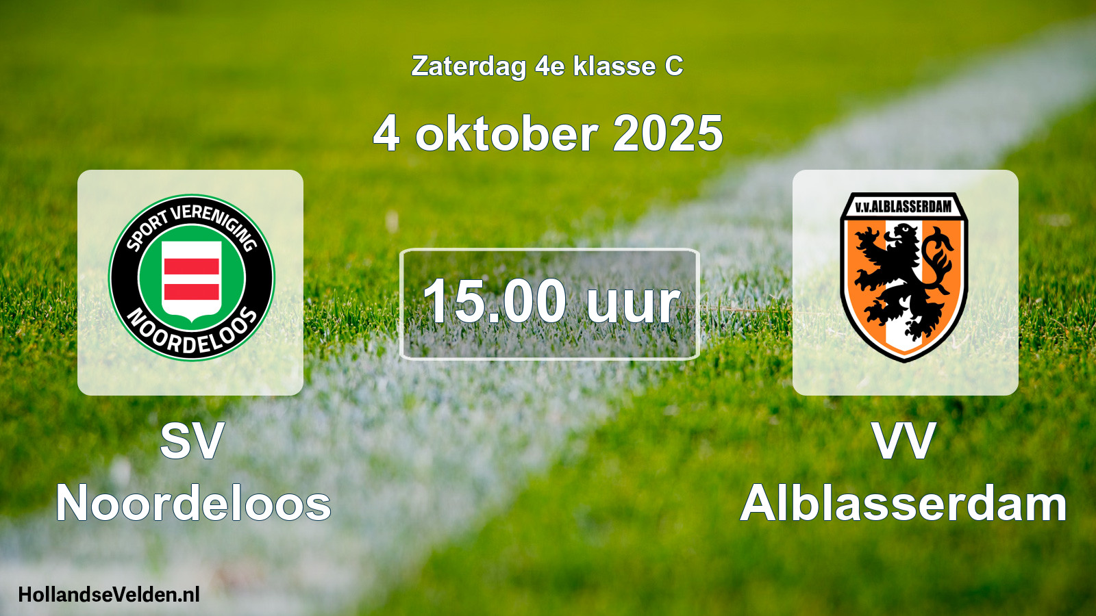 Geplande wedstrijd: SV Noordeloos - VV Alblasserdam (4 oktober 2025)