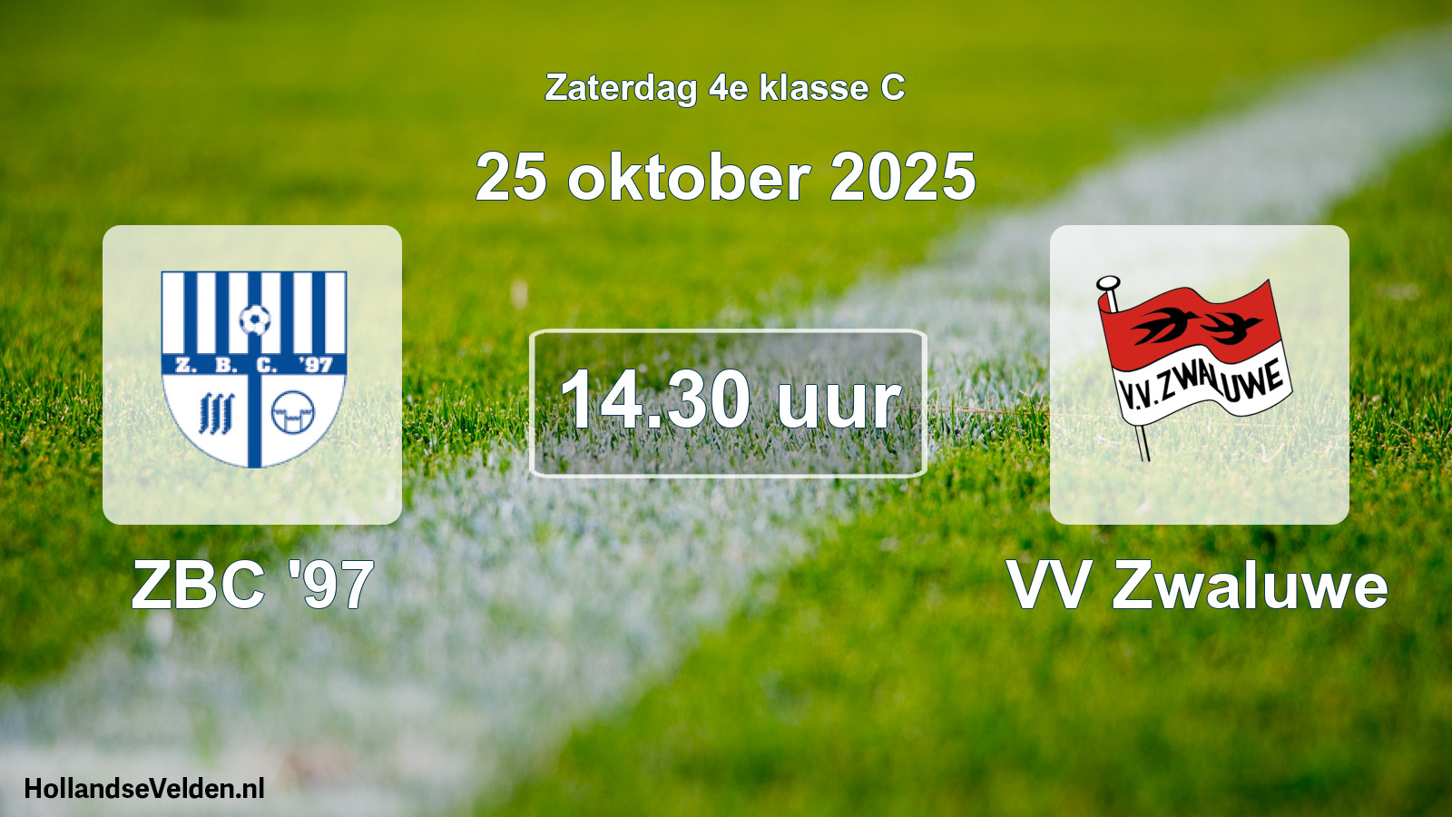 Scheduled Match: ZBC '97 - VV Zwaluwe (25 October 2025)