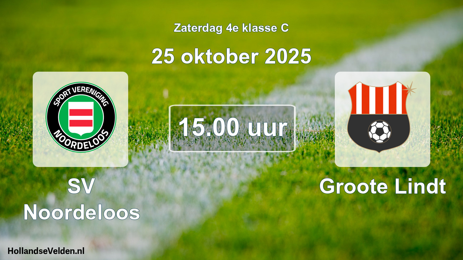 Scheduled Match: SV Noordeloos - Groote Lindt (25 October 2025)
