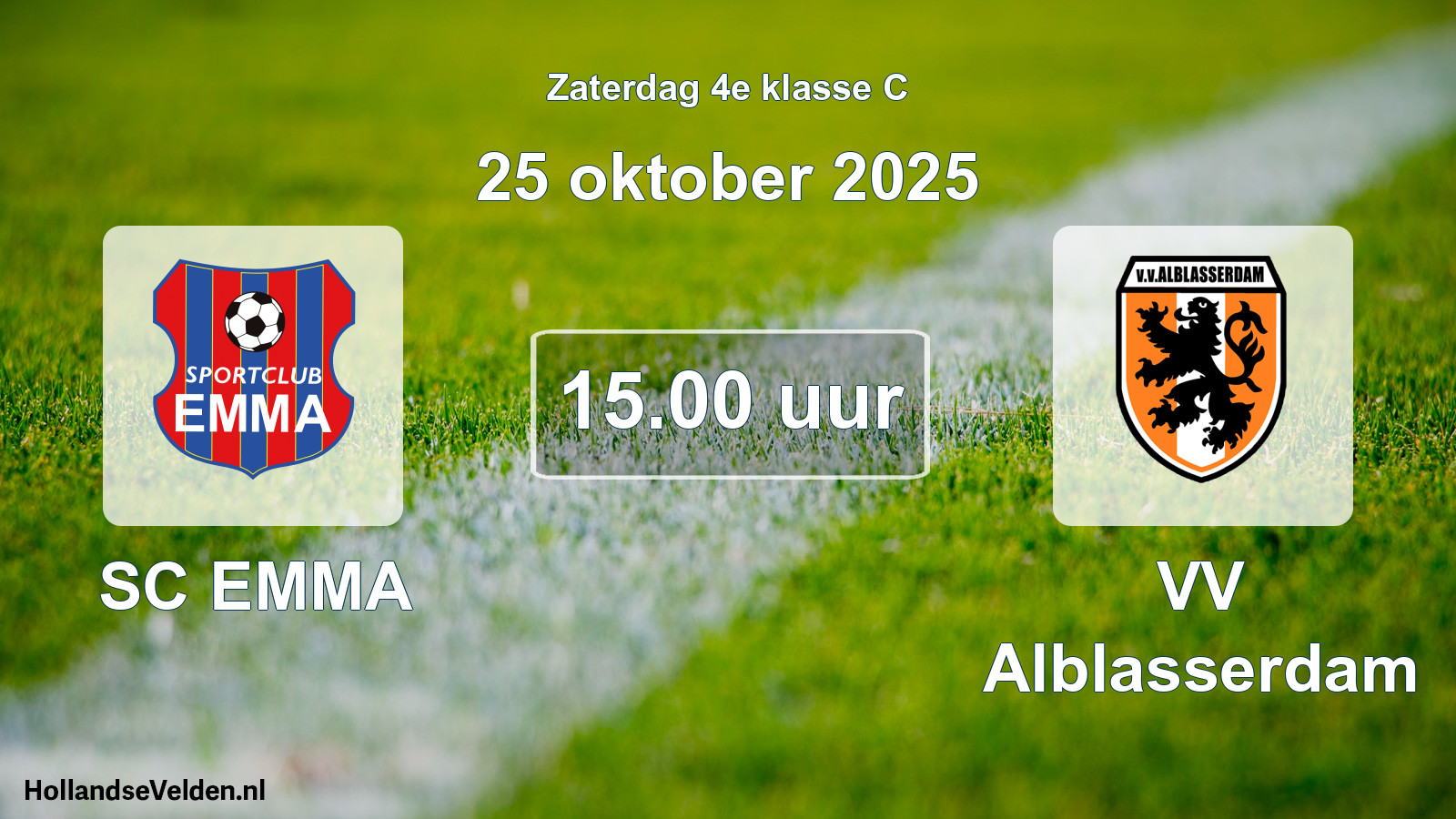 Scheduled Match: SC EMMA - VV Alblasserdam (25 October 2025)