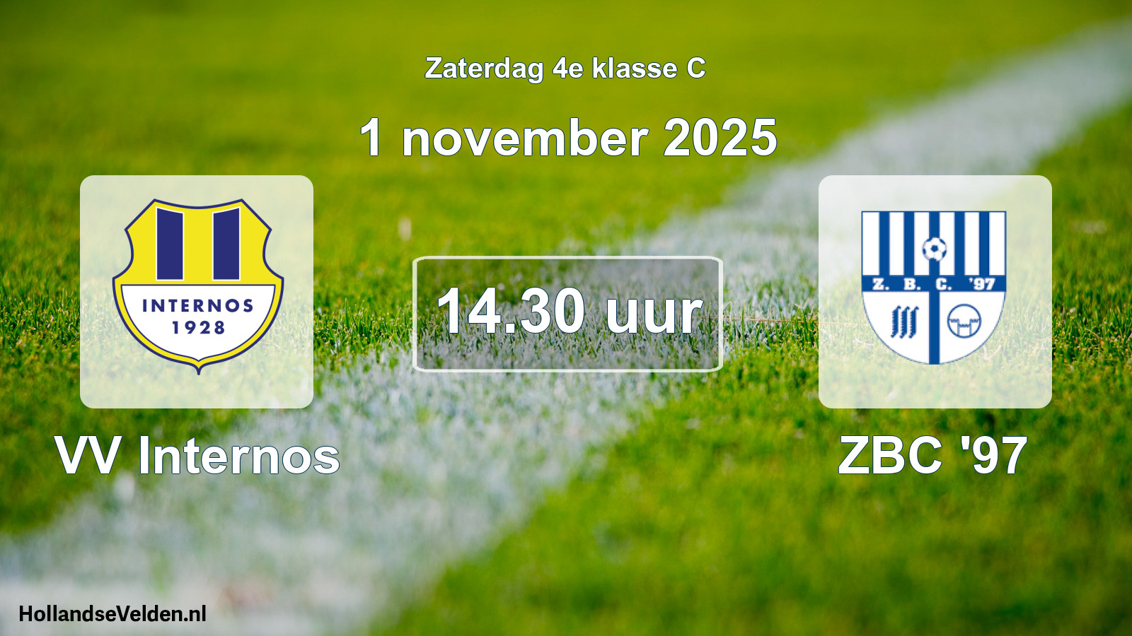 Geplande wedstrijd: VV Internos - ZBC '97 (1 november 2025)