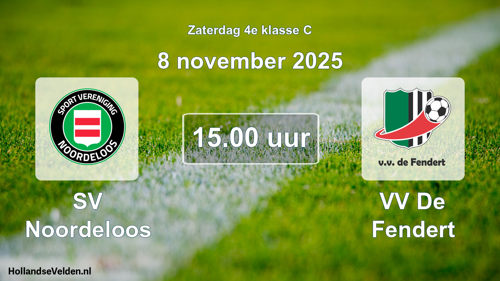 Scheduled Match: SV Noordeloos - VV De Fendert (8 November 2025)