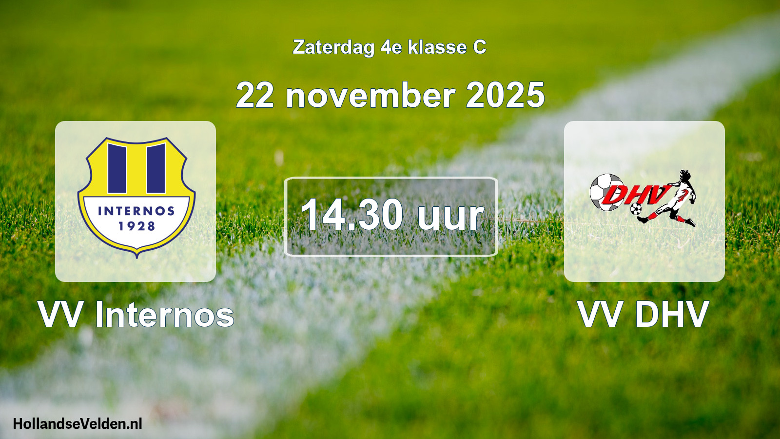 Geplande wedstrijd: VV Internos - VV DHV (22 november 2025)