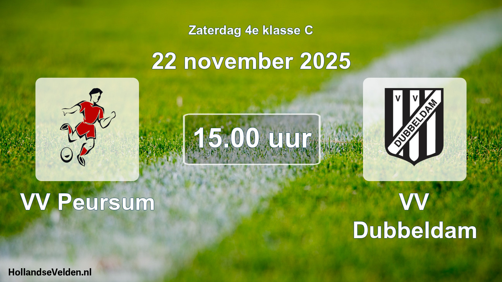 Geplande wedstrijd: VV Peursum - VV Dubbeldam (22 november 2025)