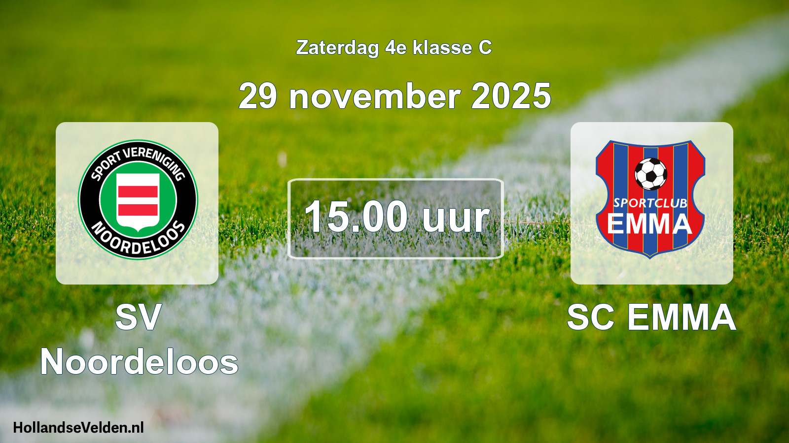 Geplande wedstrijd: SV Noordeloos - SC EMMA (29 november 2025)