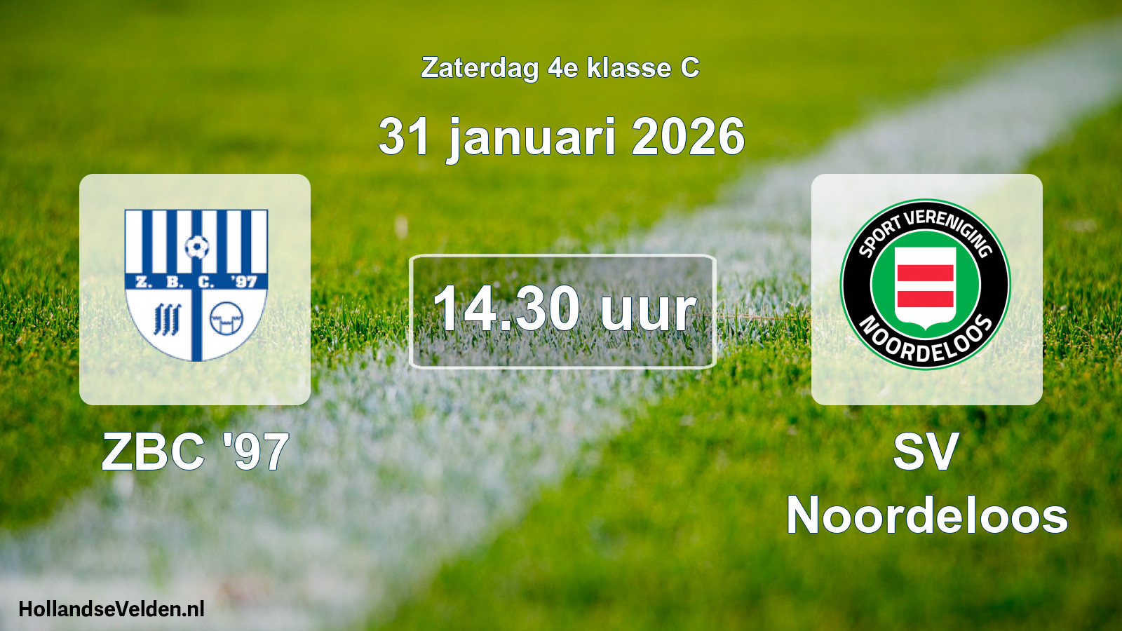 Geplande wedstrijd: ZBC '97 - SV Noordeloos (31 januari 2026)