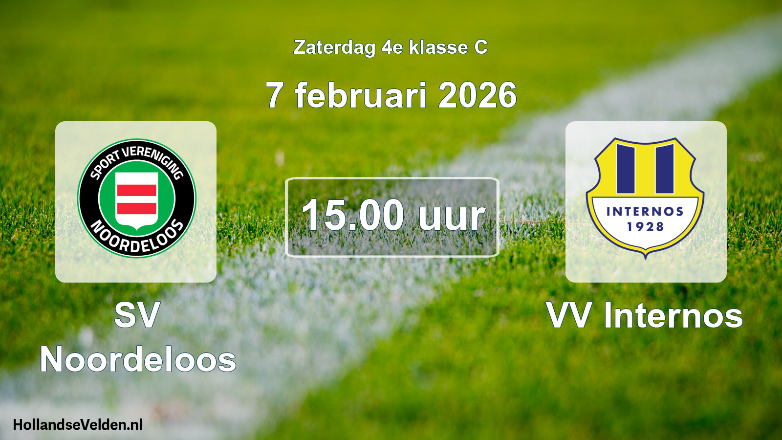 Geplande wedstrijd: SV Noordeloos - VV Internos (7 februari 2026)