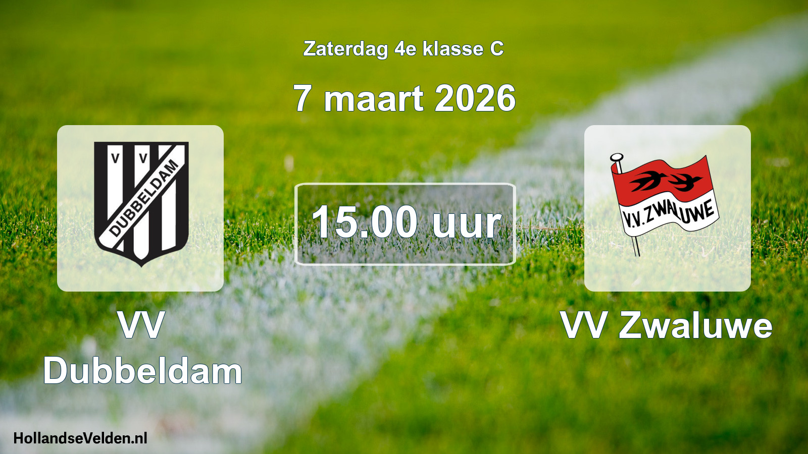 Geplande wedstrijd: VV Dubbeldam - VV Zwaluwe (7 maart 2026)