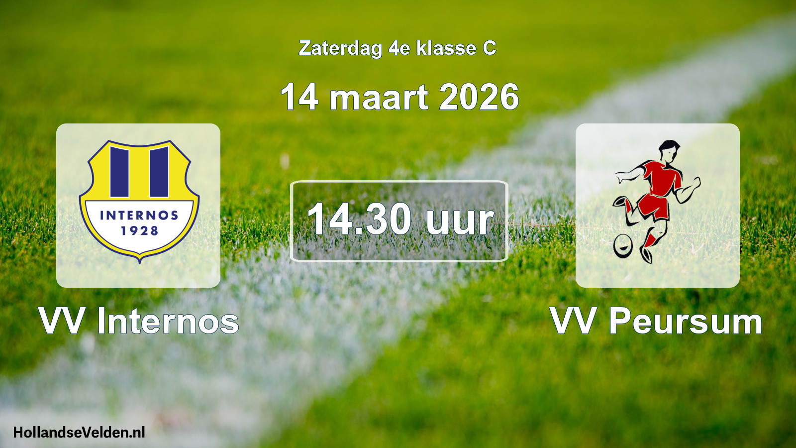 Geplande wedstrijd: VV Internos - VV Peursum (14 maart 2026)
