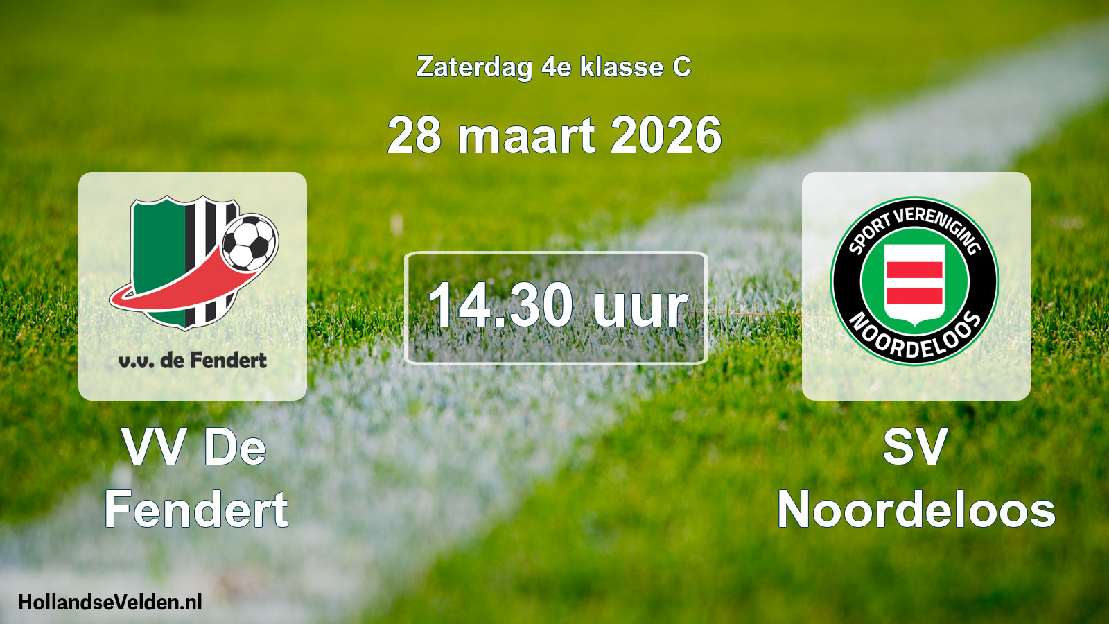 Scheduled Match: VV De Fendert - SV Noordeloos (28 March 2026)