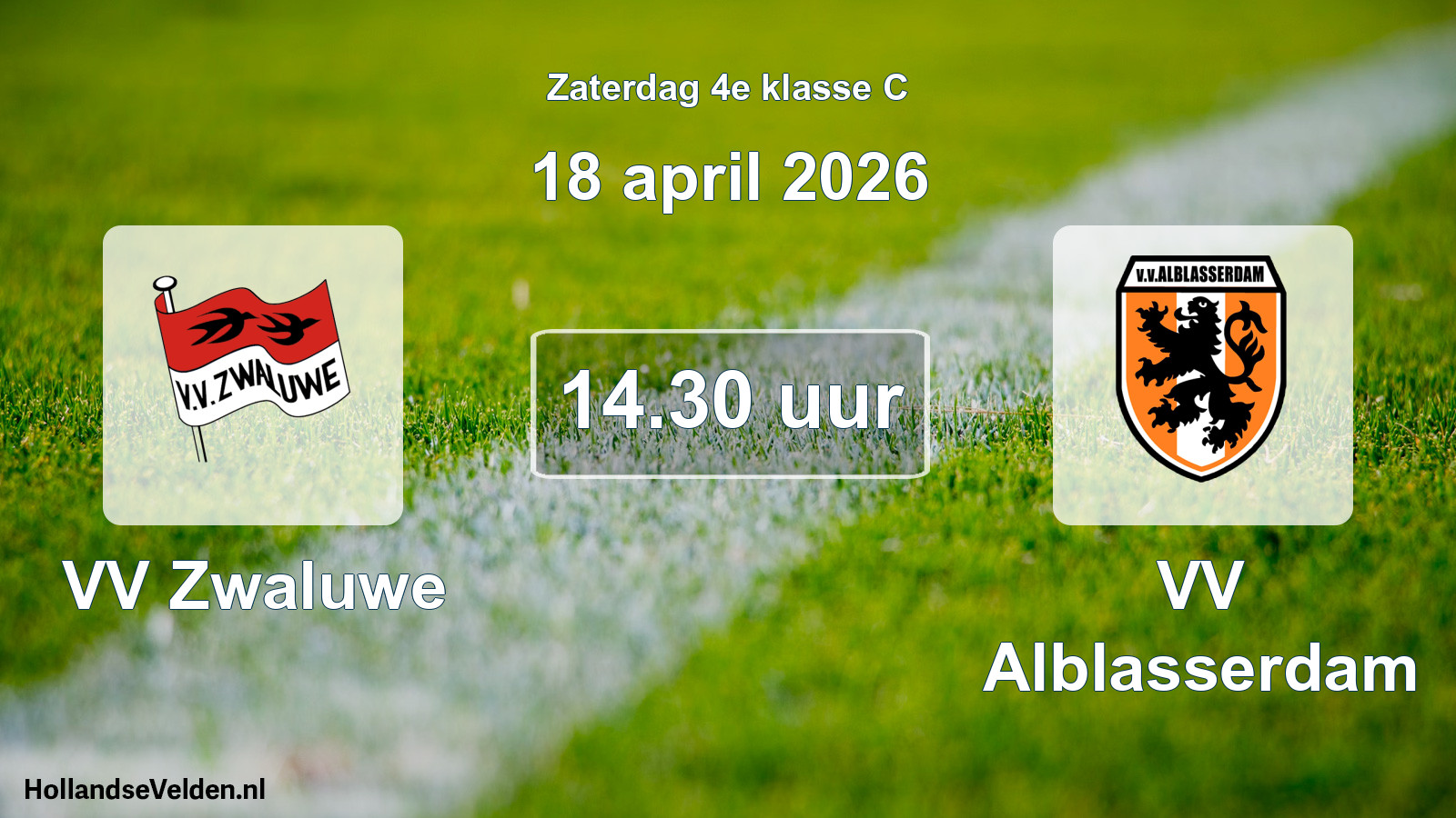 Scheduled Match: VV Zwaluwe - VV Alblasserdam (18 April 2026)