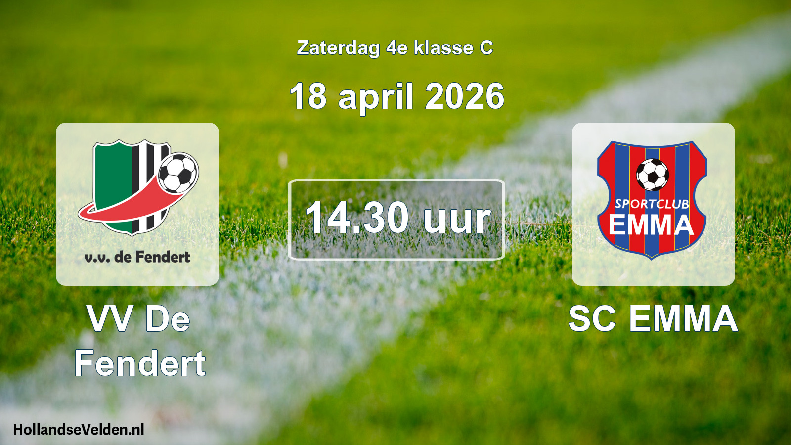 Scheduled Match: VV De Fendert - SC EMMA (18 April 2026)