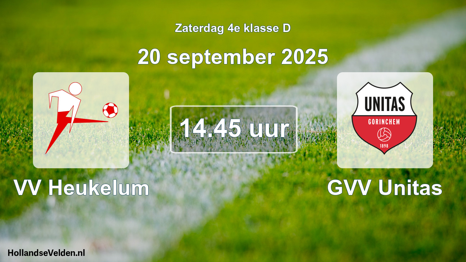 Geplande wedstrijd: VV Heukelum - GVV Unitas (20 september 2025)