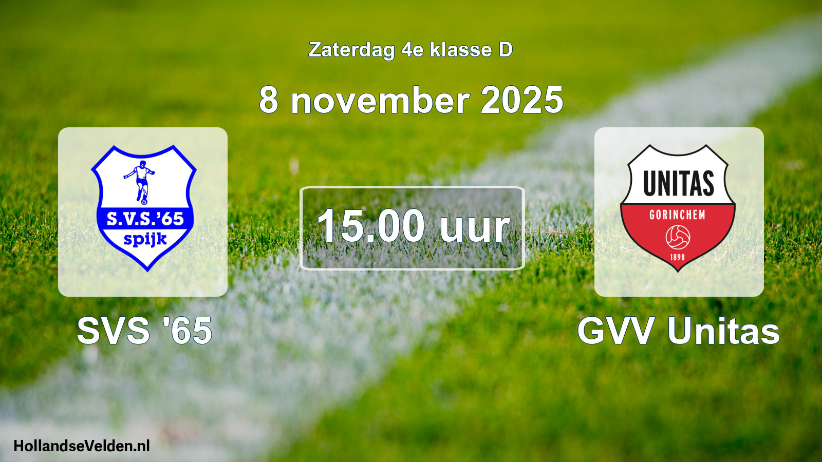 Scheduled Match: SVS '65 - GVV Unitas (8 November 2025)