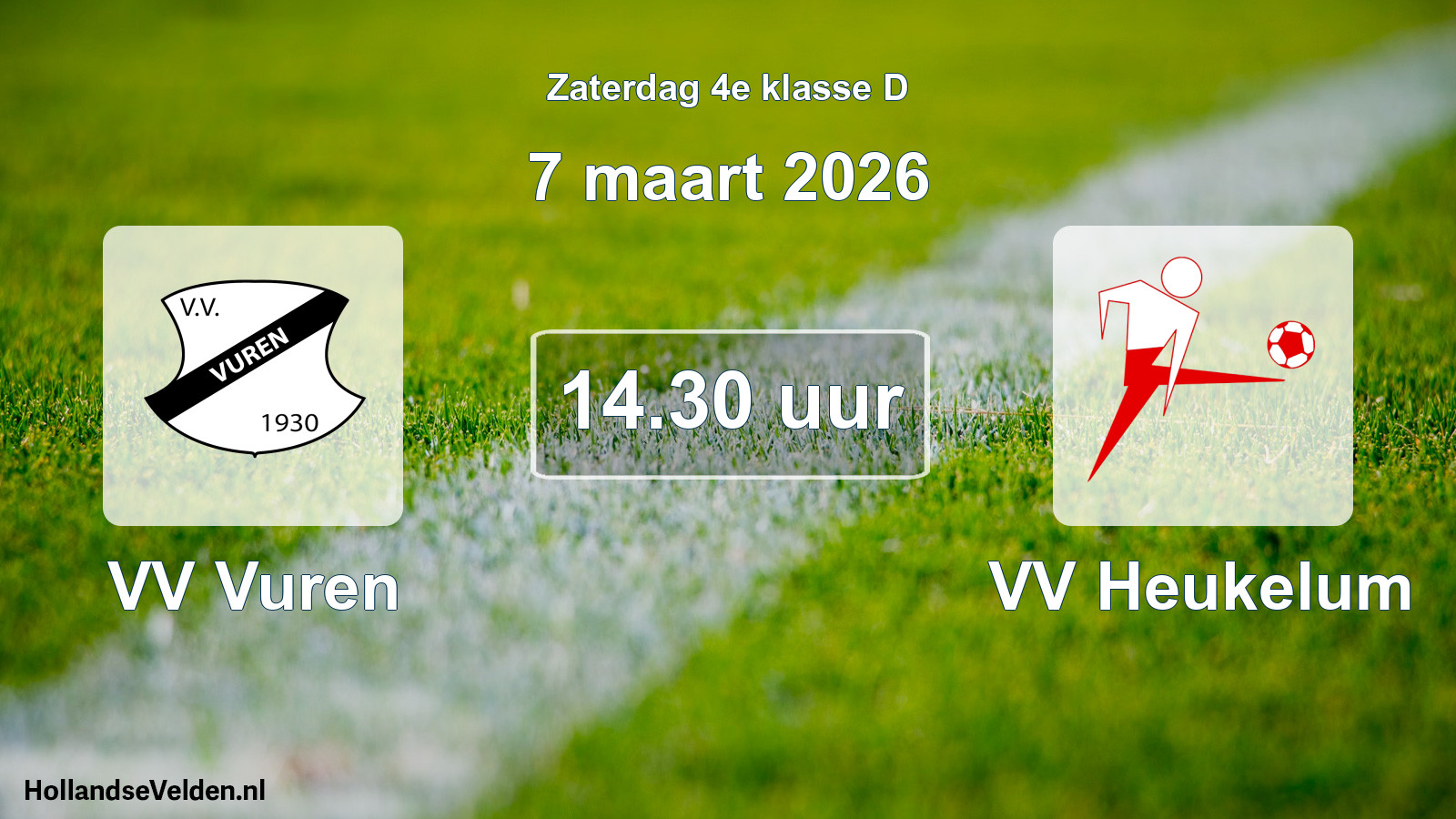 Geplande wedstrijd: VV Vuren - VV Heukelum (7 maart 2026)