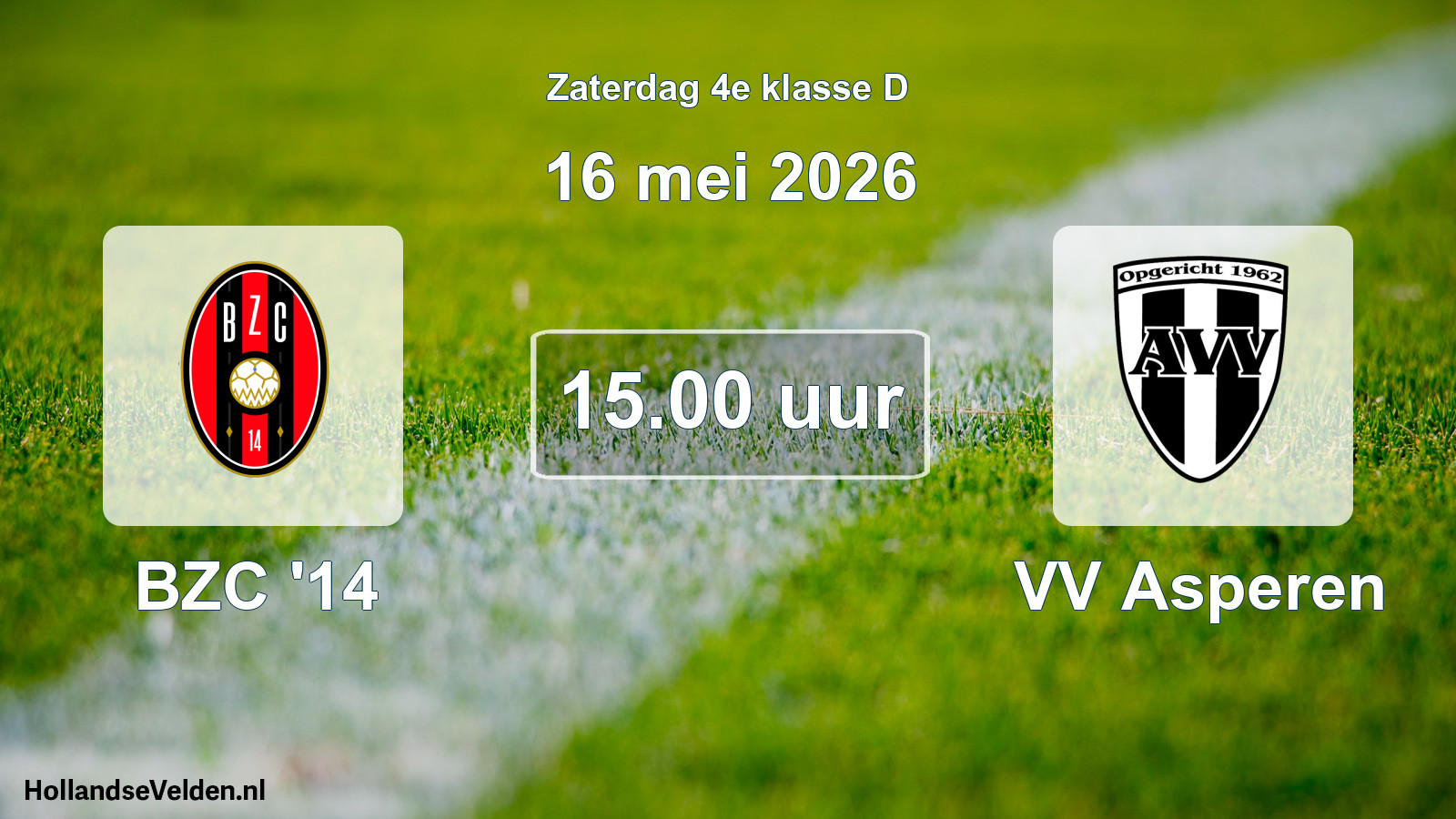 Scheduled Match: BZC '14 - VV Asperen (16 May 2026)