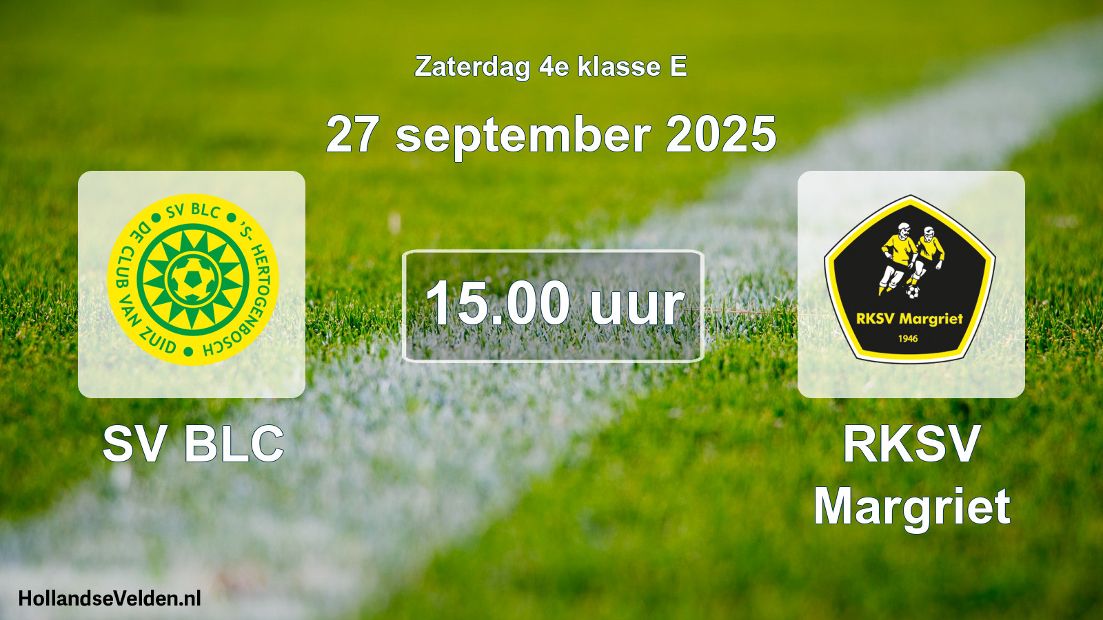 Scheduled Match: SV BLC - RKSV Margriet (27 September 2025)