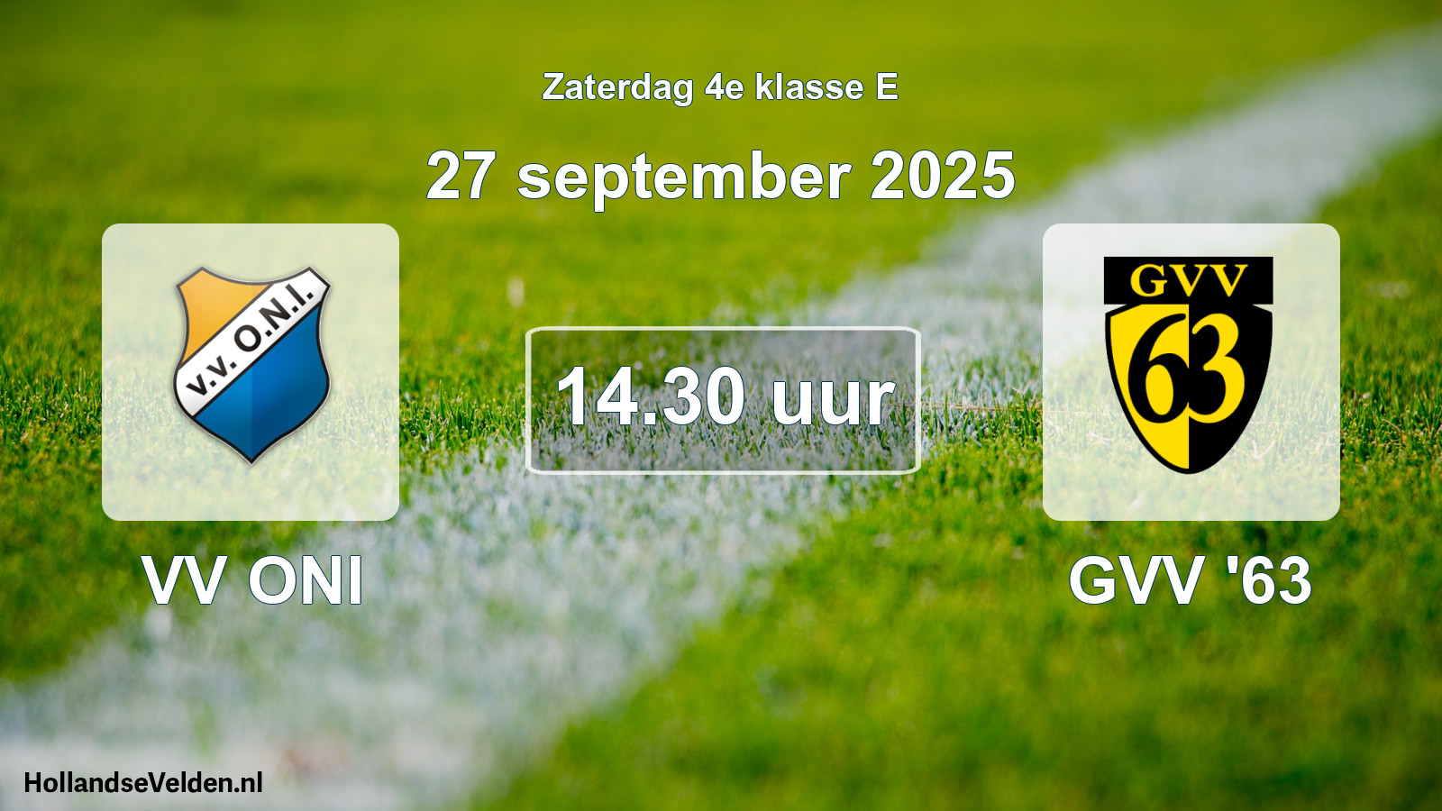 Scheduled Match: VV ONI - GVV '63 (27 September 2025)