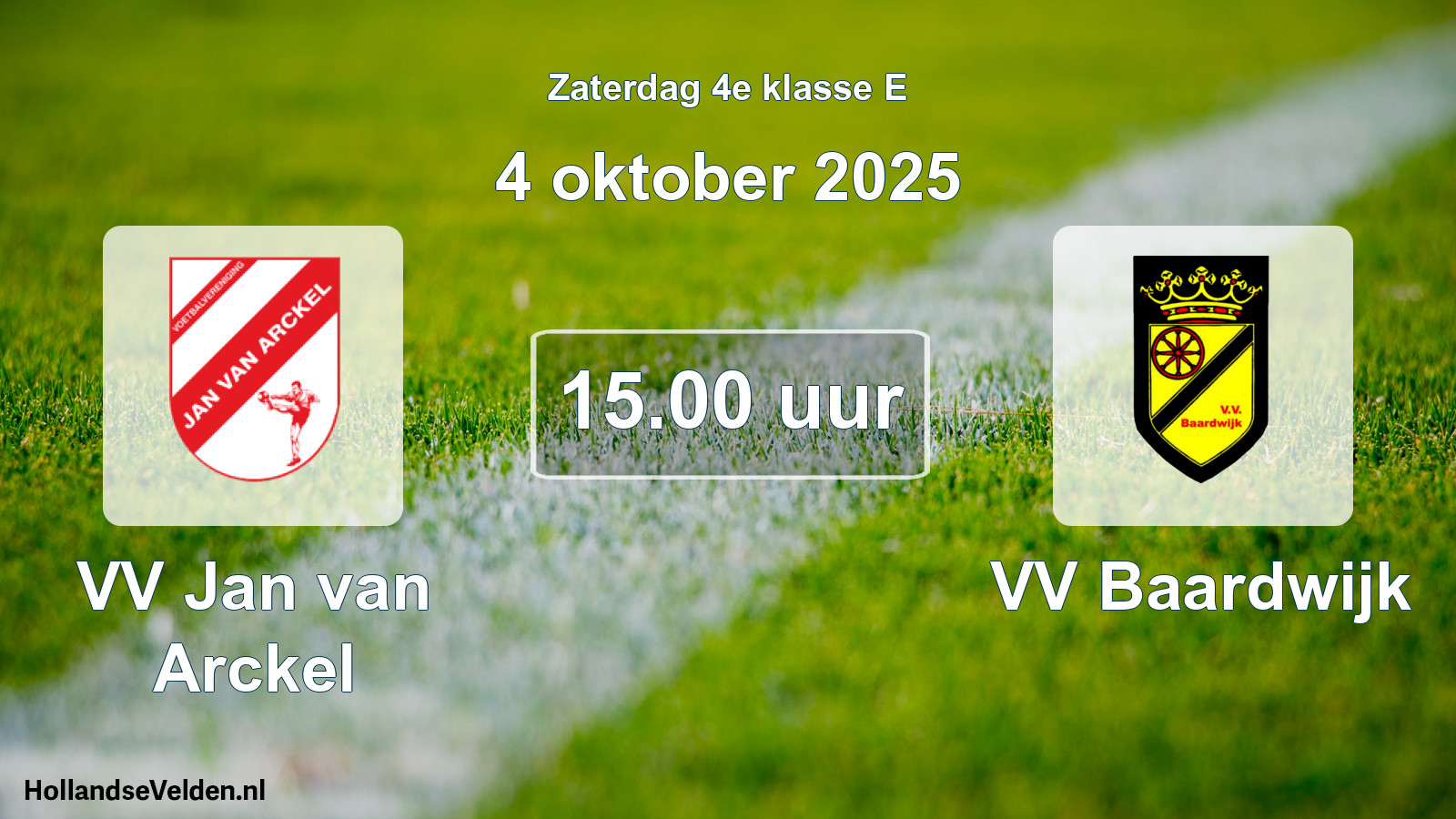 Scheduled Match: VV Jan van Arckel - VV Baardwijk (4 October 2025)
