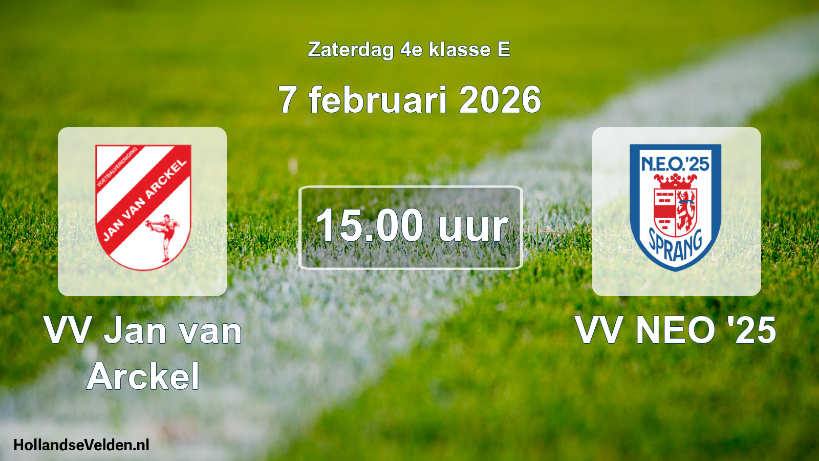 Scheduled Match: VV Jan van Arckel - VV NEO '25 (7 February 2026)
