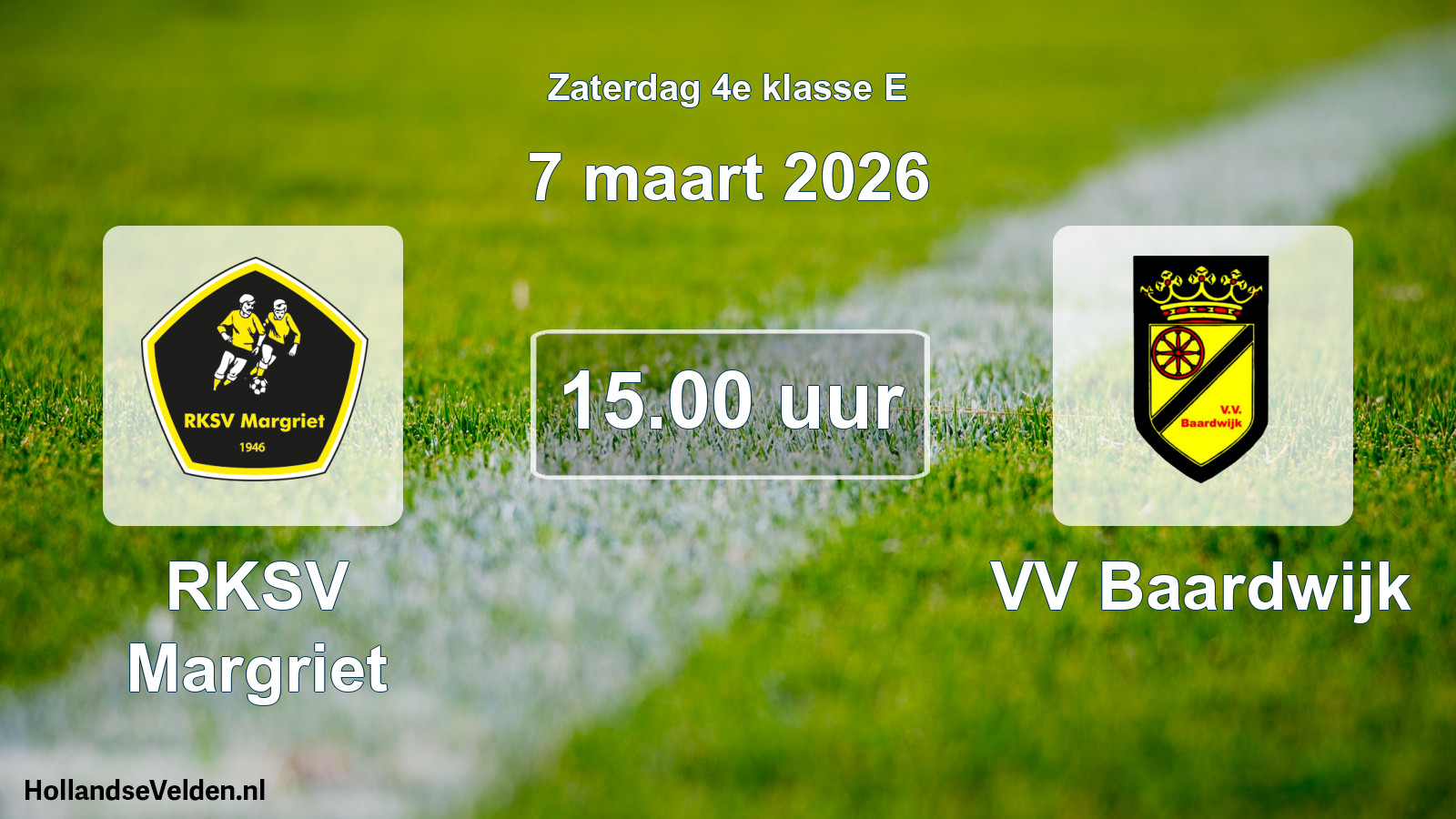 Scheduled Match: RKSV Margriet - VV Baardwijk (7 March 2026)