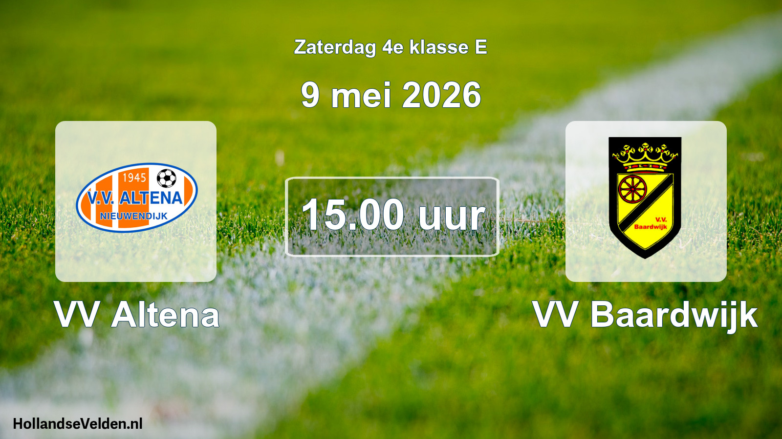 Geplande wedstrijd: VV Altena - VV Baardwijk (9 mei 2026)