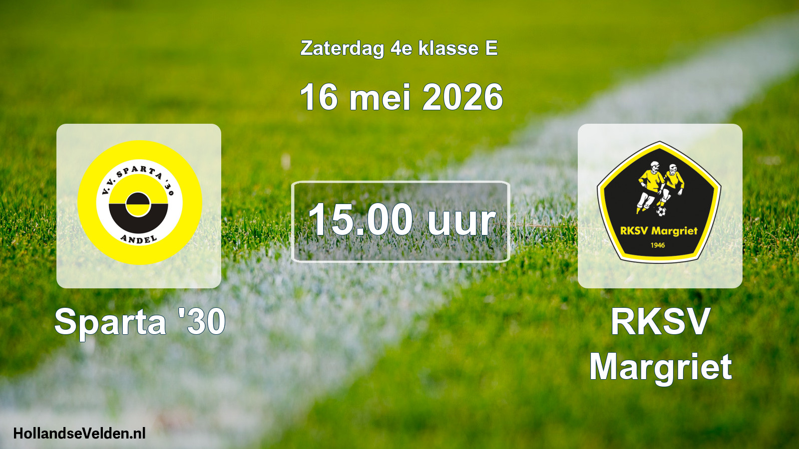 Scheduled Match: Sparta '30 - RKSV Margriet (16 May 2026)