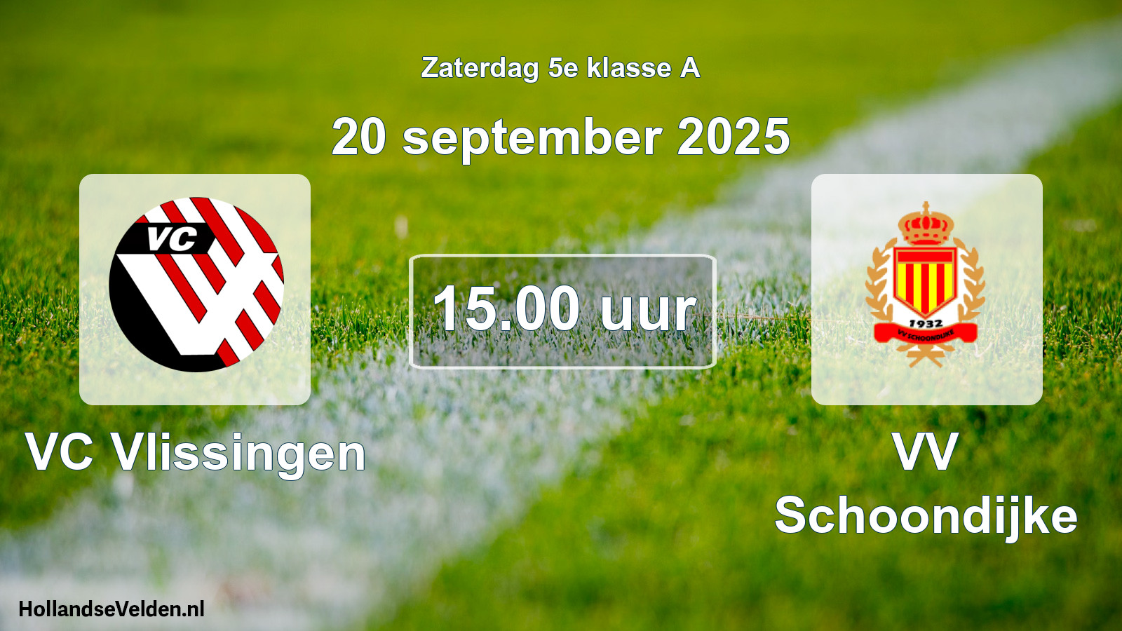 Scheduled Match: VC Vlissingen - VV Schoondijke (20 September 2025)