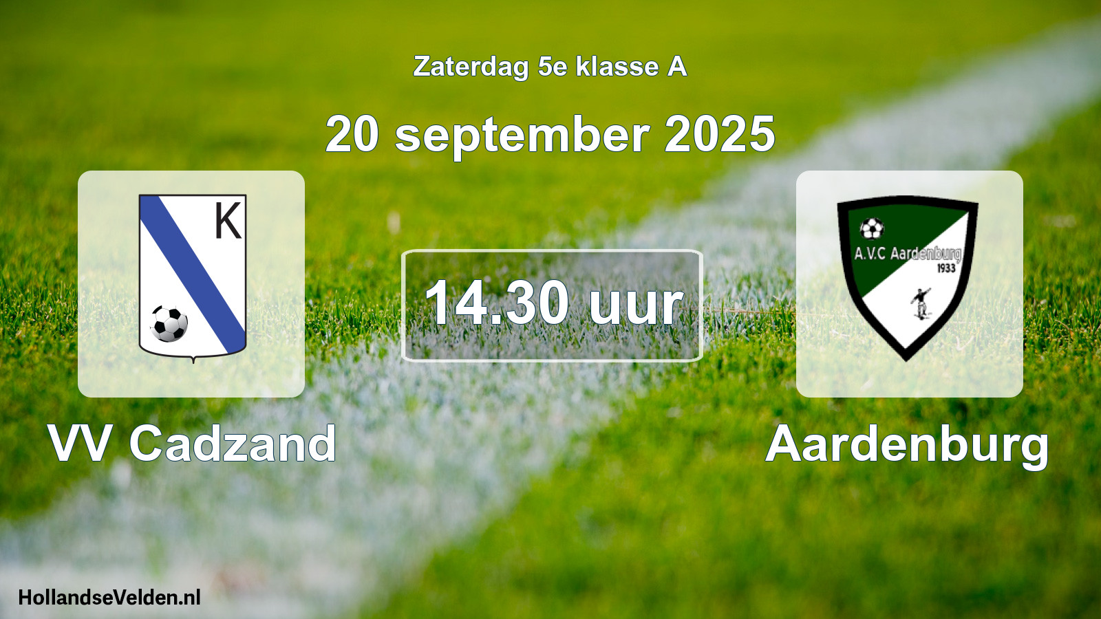 Geplande wedstrijd: VV Cadzand - Aardenburg (20 september 2025)