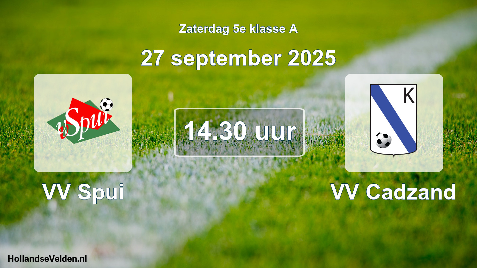Scheduled Match: VV Spui - VV Cadzand (27 September 2025)
