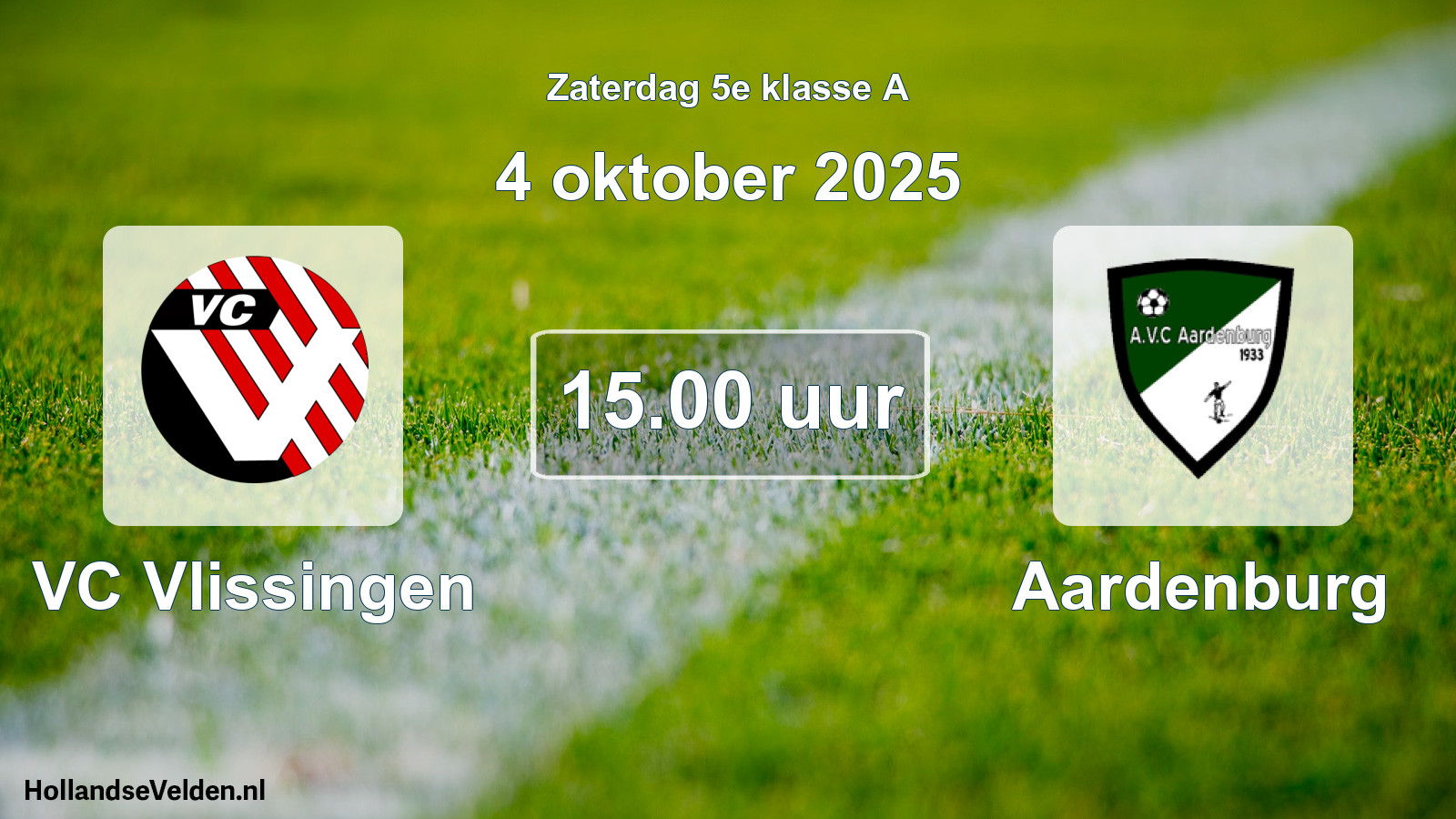 Geplande wedstrijd: VC Vlissingen - Aardenburg (4 oktober 2025)