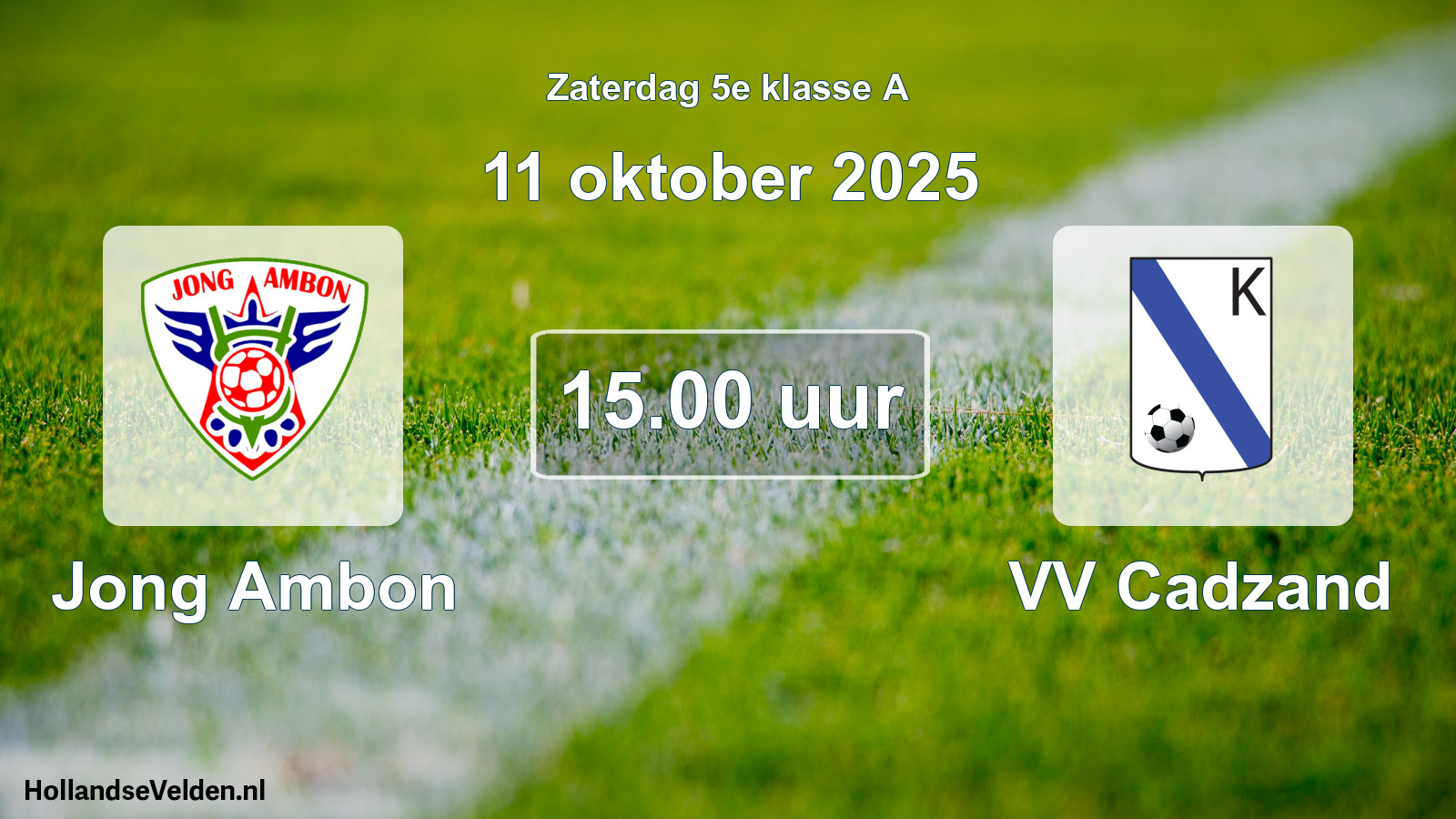 Geplande wedstrijd: Jong Ambon - VV Cadzand (11 oktober 2025)