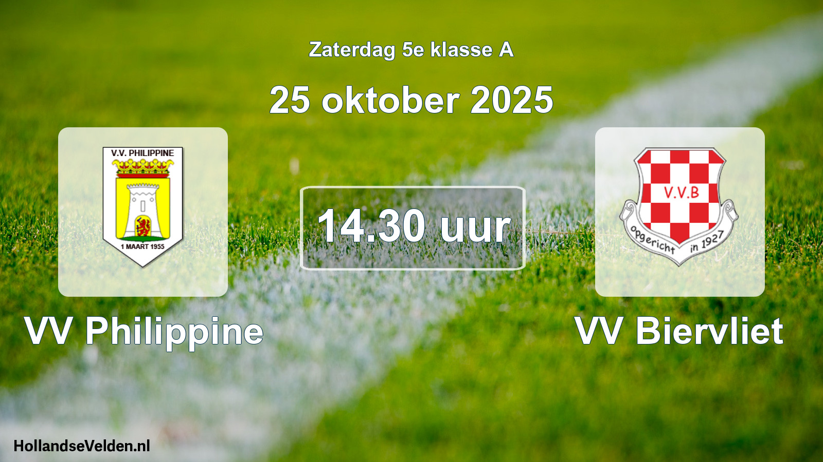 Scheduled Match: VV Philippine - VV Biervliet (25 October 2025)