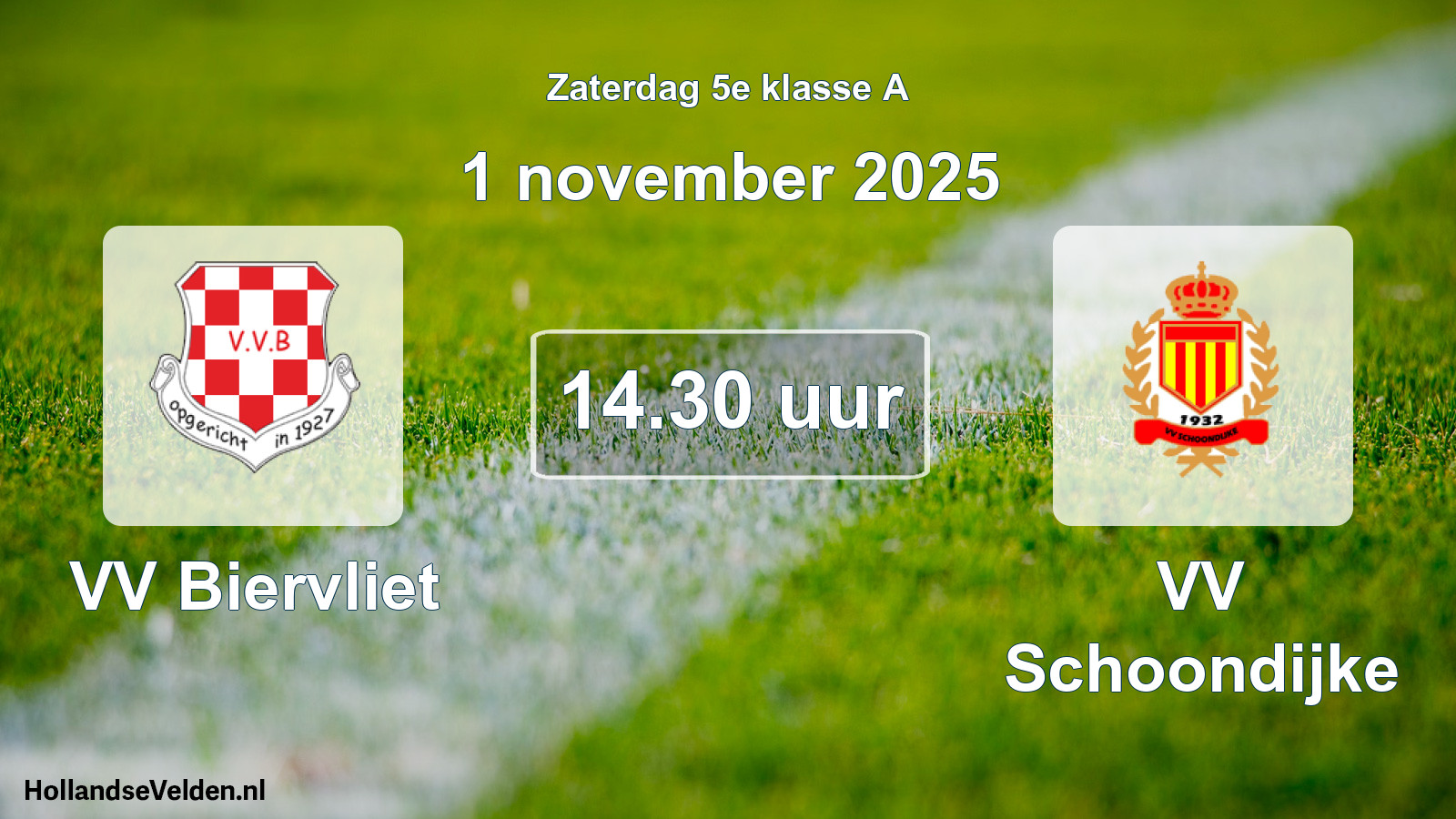Scheduled Match: VV Biervliet - VV Schoondijke (1 November 2025)