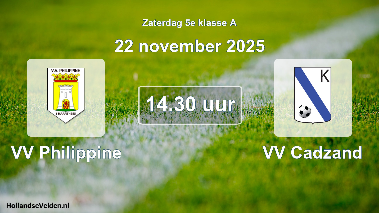 Geplande wedstrijd: VV Philippine - VV Cadzand (22 november 2025)