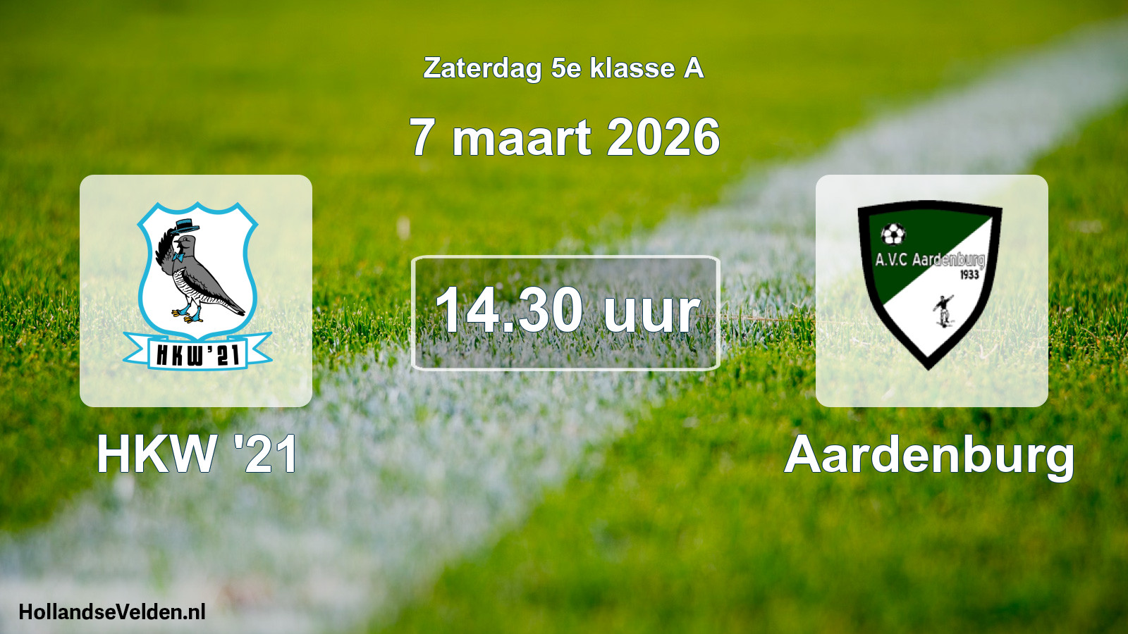 Geplande wedstrijd: HKW '21 - Aardenburg (7 maart 2026)
