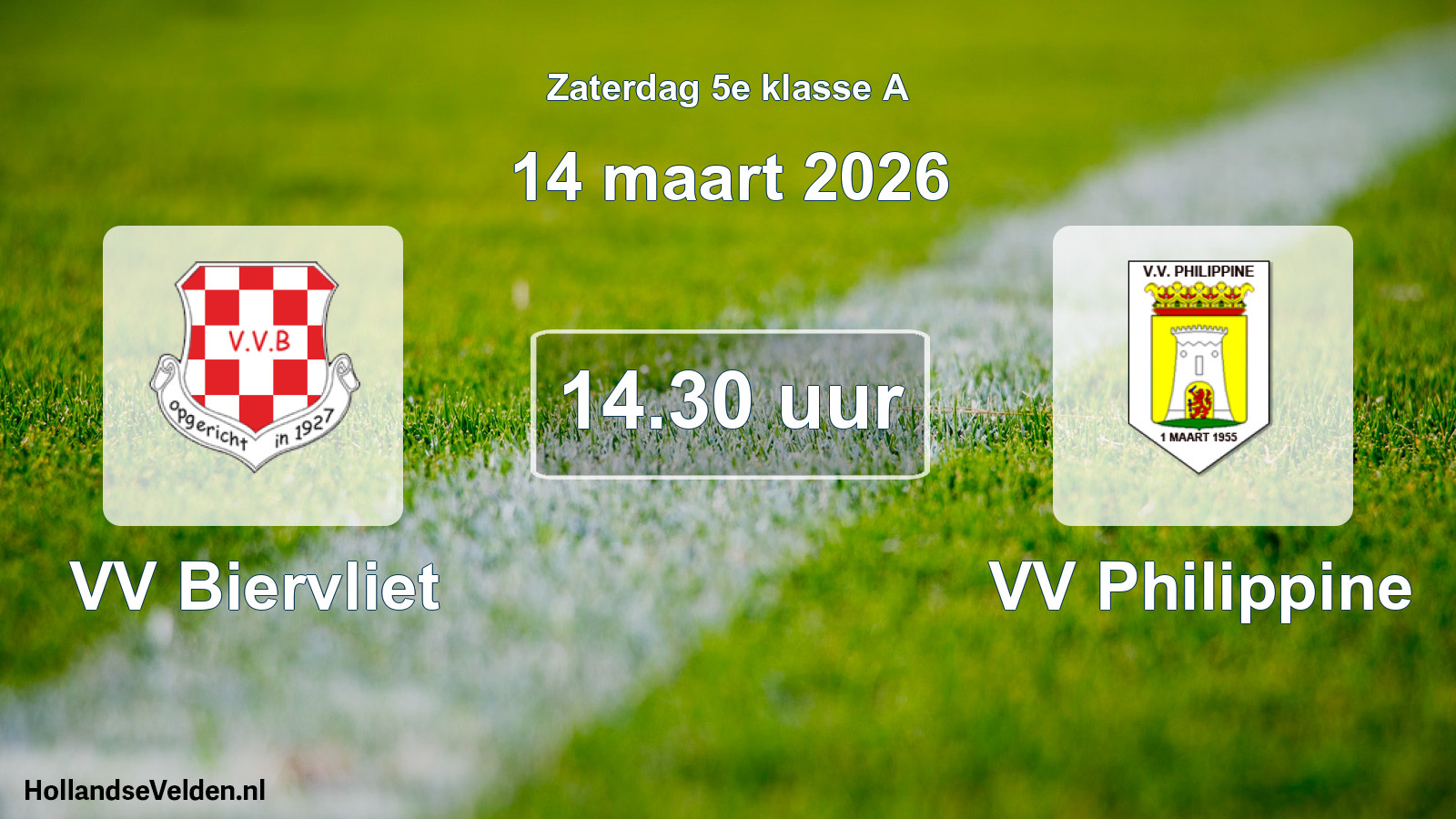 Scheduled Match: VV Biervliet - VV Philippine (14 March 2026)