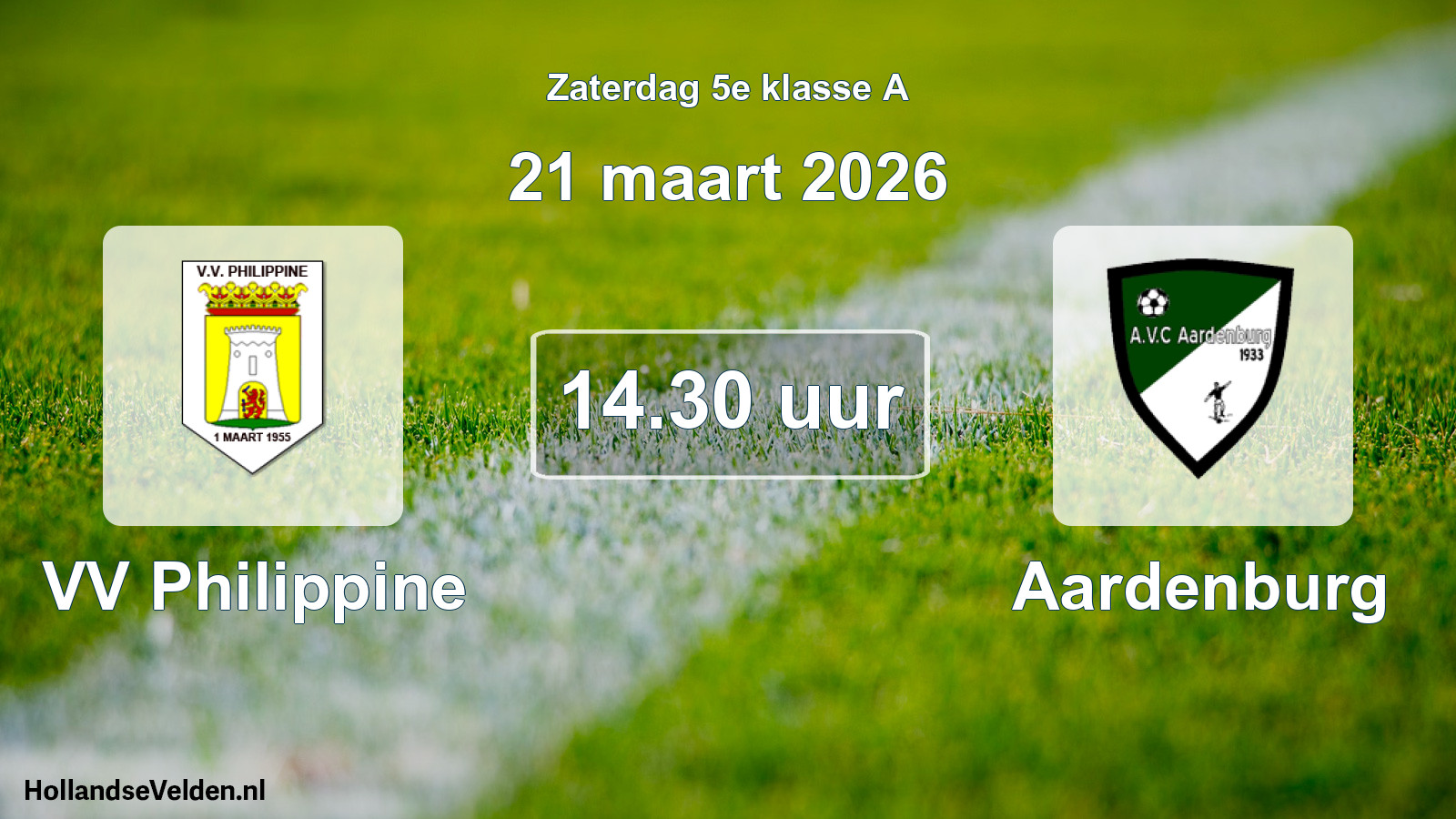 Geplande wedstrijd: VV Philippine - Aardenburg (21 maart 2026)