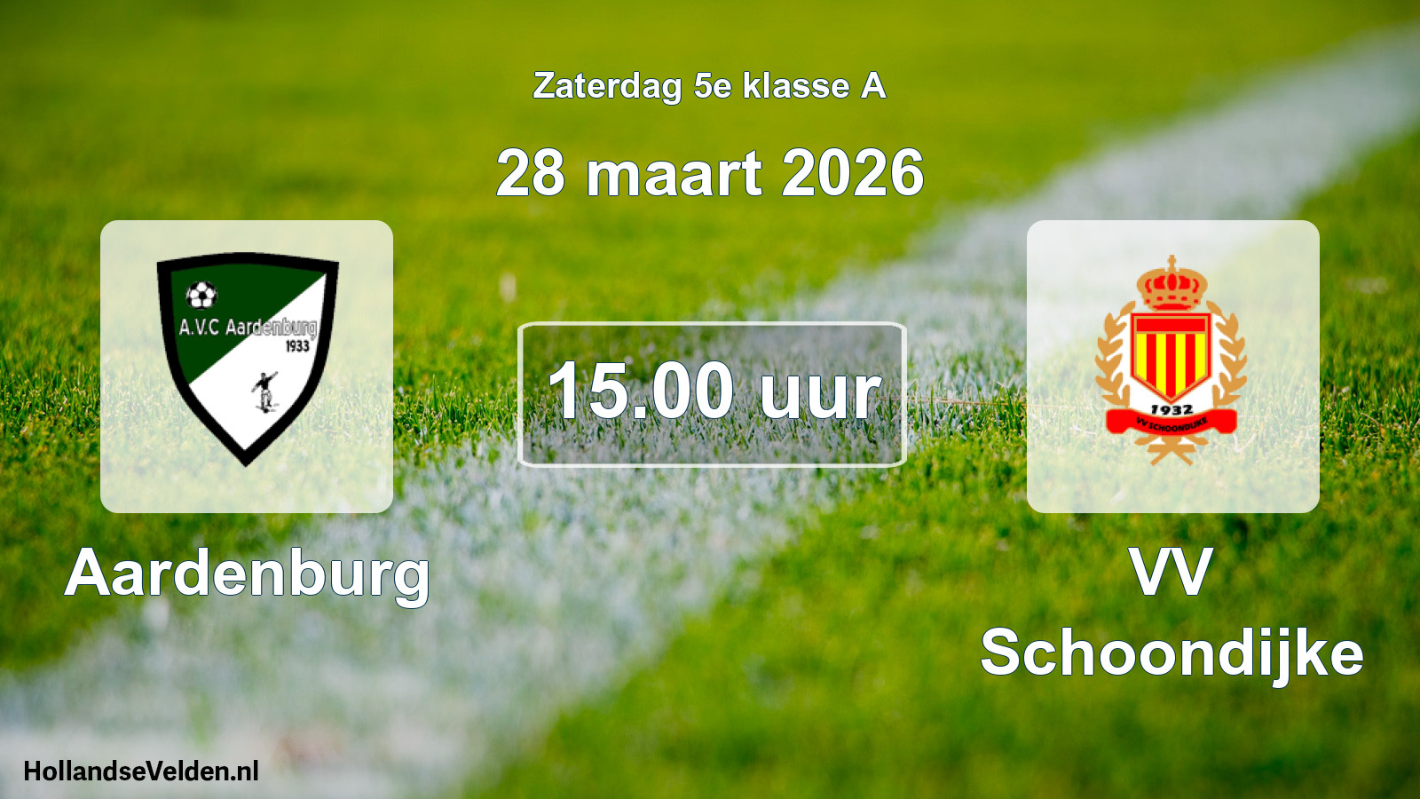 Geplande wedstrijd: Aardenburg - VV Schoondijke (28 maart 2026)