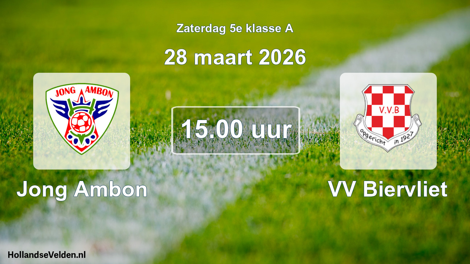Geplande wedstrijd: Jong Ambon - VV Biervliet (28 maart 2026)