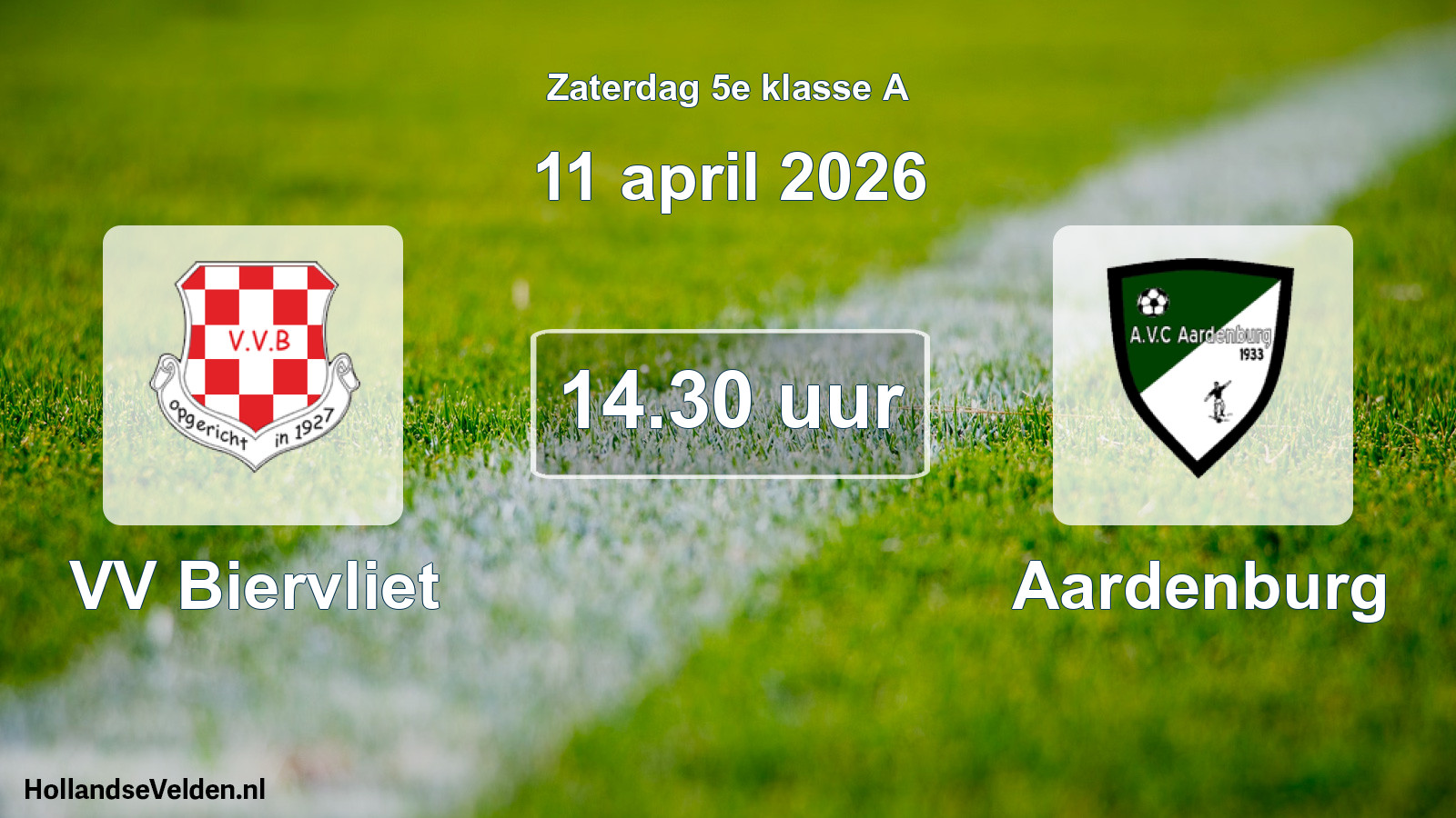 Geplande wedstrijd: VV Biervliet - Aardenburg (11 april 2026)